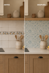 Blue Heritage Frontal Vinilo Cocina