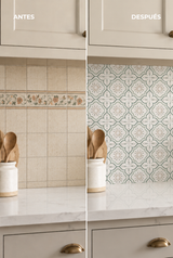 Vintage Bloom Frontal Vinilo Cocina