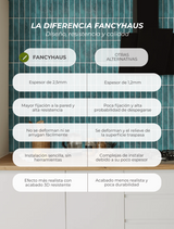 Vertical Tiles (Verde) - 10 Baldosas Adhesivas 3D