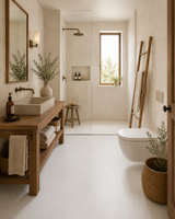 Baño spa (suelo + vinilo pared)