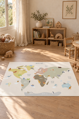 World Map Alfombra Kids