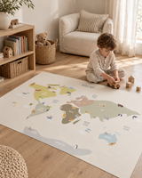 World Map Alfombra Kids