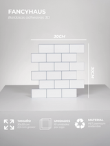 Subway Tiles (White and gray) - 10 3D Adhesive Tiles