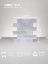 Subway Tiles (Grey Marble) - 10 3D Adhesive Tiles