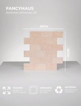 Subway Tiles (Coral Marble) - 10 3D Adhesive Tiles