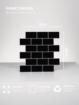 Subway Tiles (Black) - 10 3D Adhesive Tiles