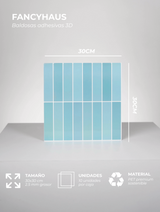 Vertical Tiles (Azul claro) - 10 Baldosas Adhesivas 3D