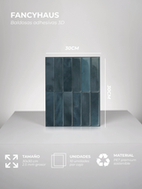 Vertical Tiles (Dark Blue) - 10 3D Adhesive Tiles