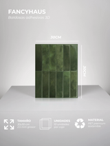 Vertical Tiles (Dark Green) - 10 3D Adhesive Tiles