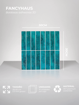 Vertical Tiles (Green) - 10 Adhesive 3D Tiles