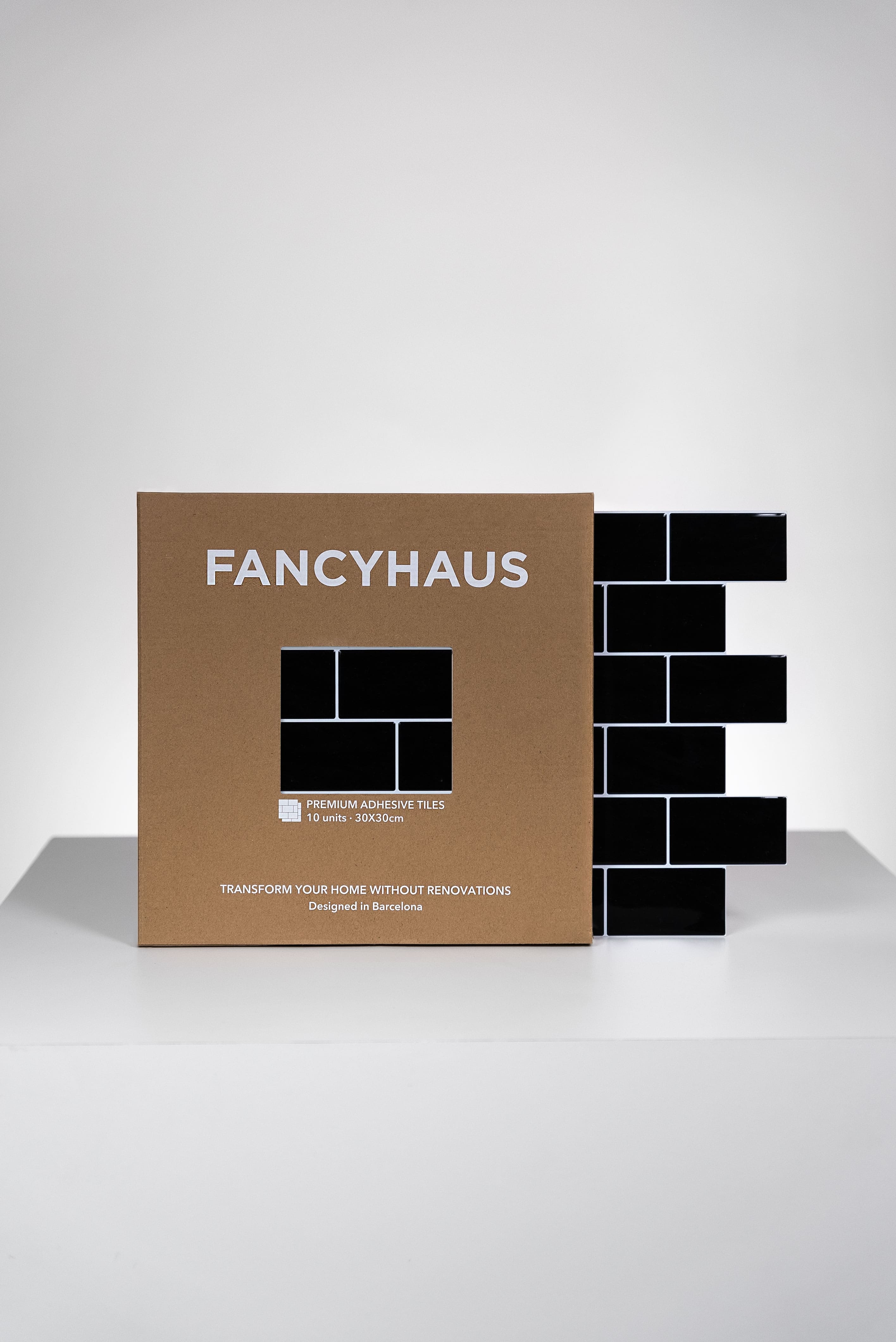 Subway Tiles (Black) - 10 3D Adhesive Tiles