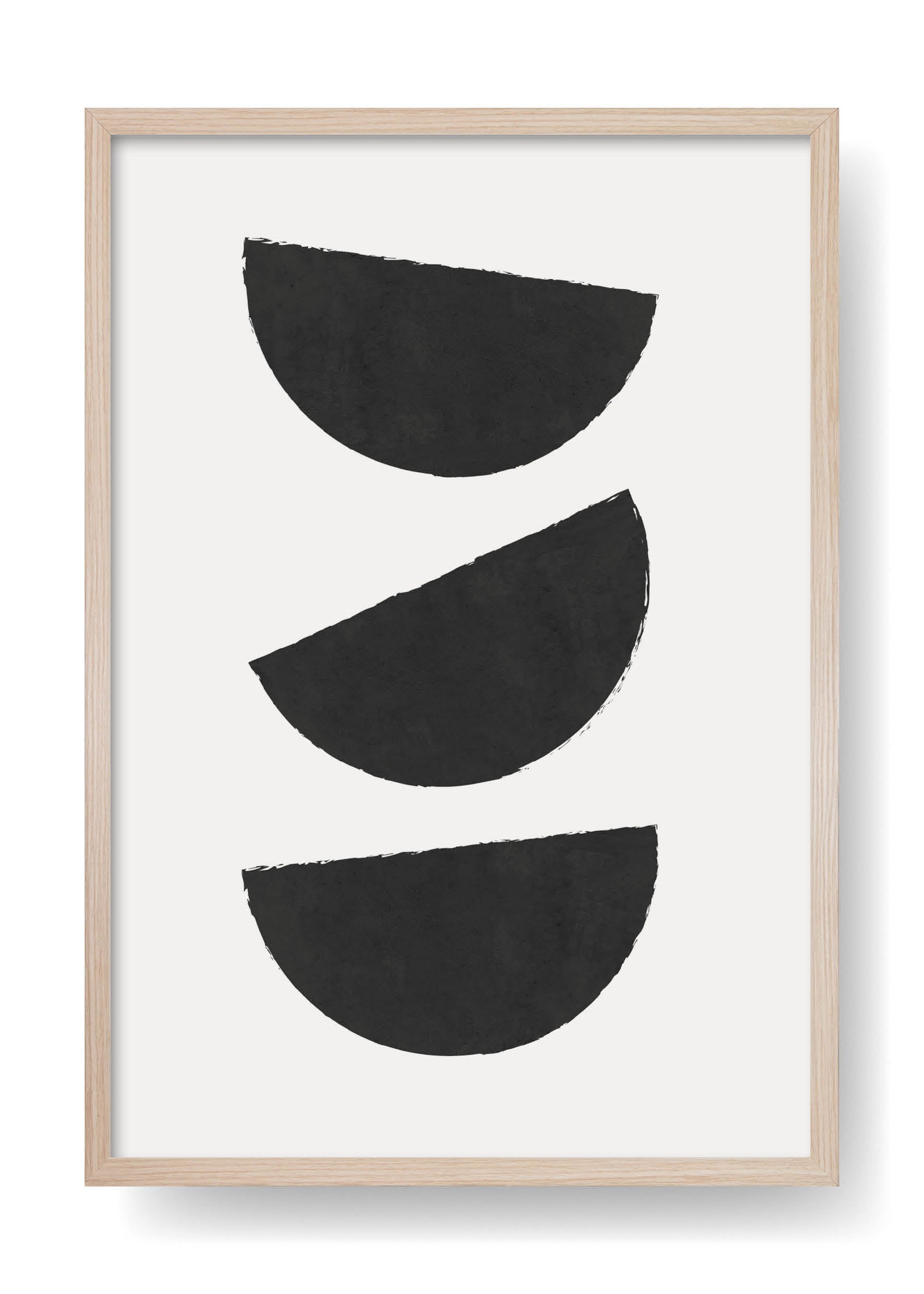 Póster Black Three Moons Geo Art