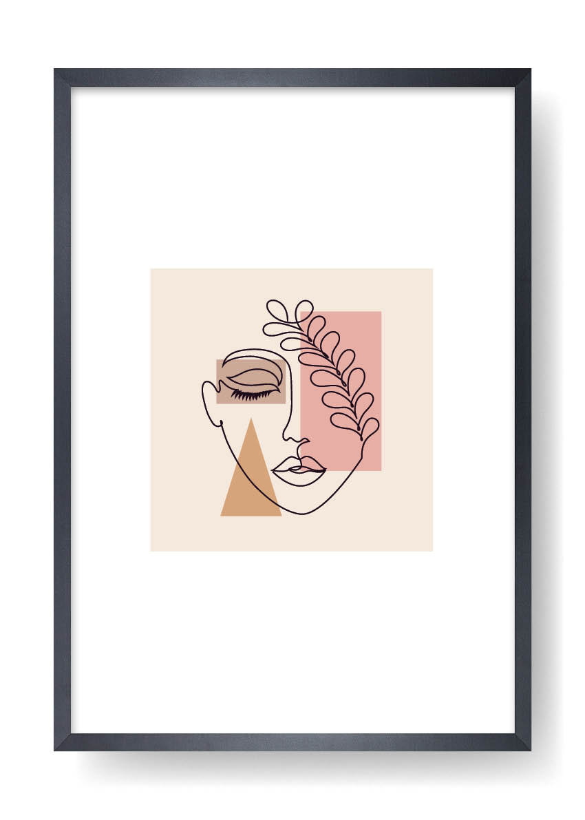 Póster Paula Coloured Abstract Face Art