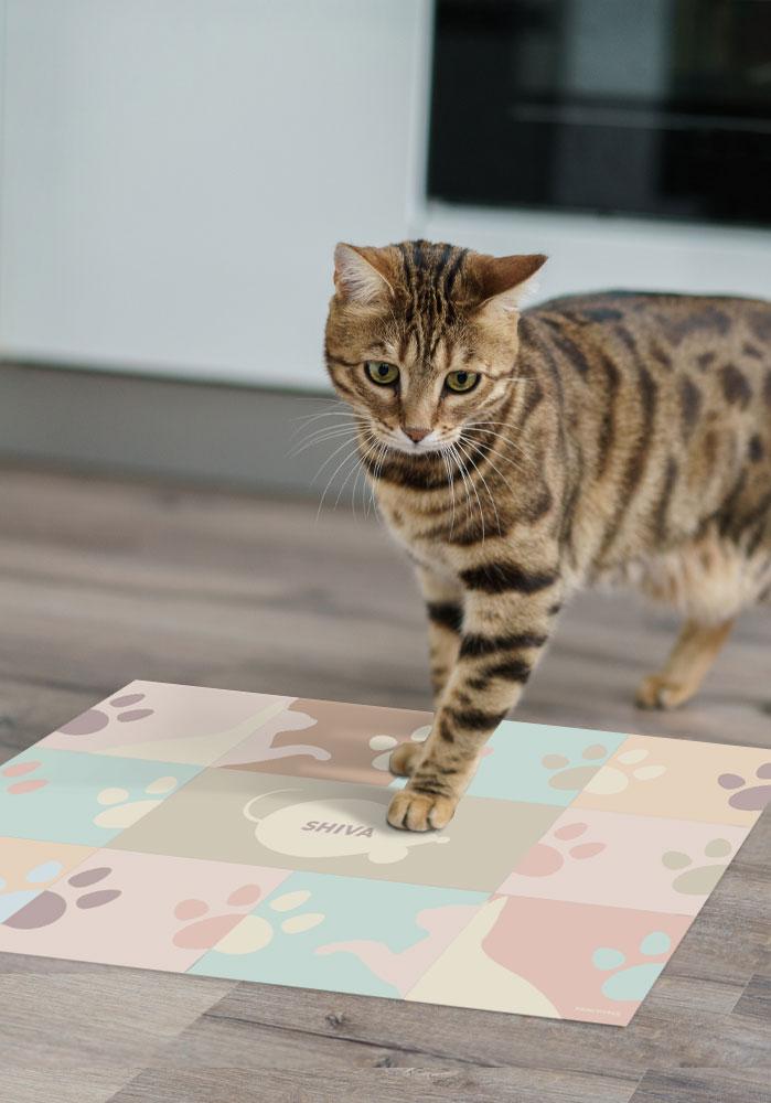 Paws Peach - Alfombrilla para gatos personalizada