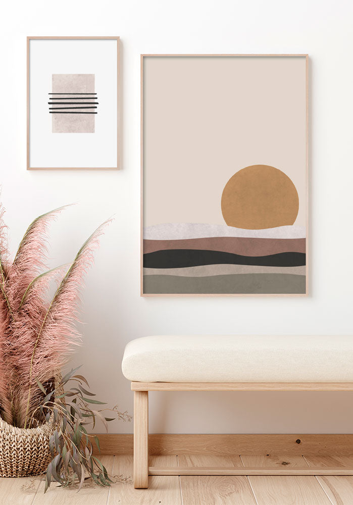 Minimal Rose Sunset Art