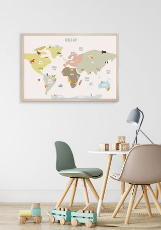 Poster della mappa del mondo