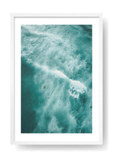 Green Sea Paddling Surfer