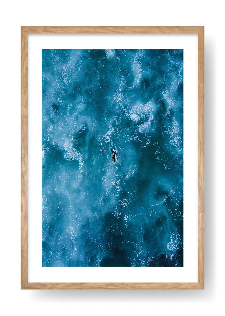 Blue Sea Paddling Surfer