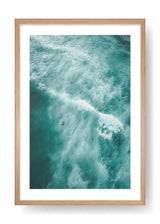Green Sea Paddling Surfer