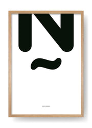 Ñ. Black Design Letter