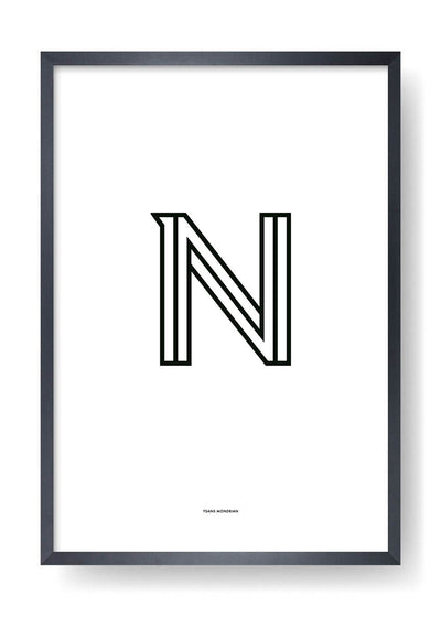 N. Black Design Letter