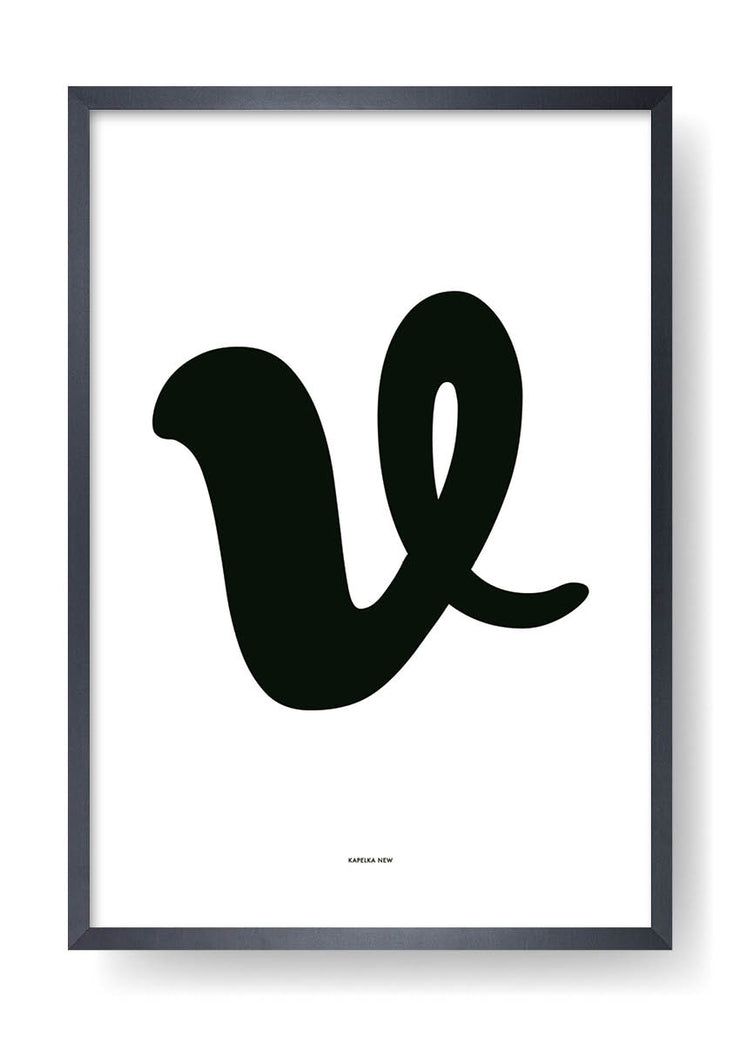 V. Black Design Letter