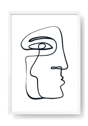 Moai Line Face Art