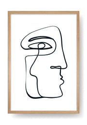 Moai Line Face Art