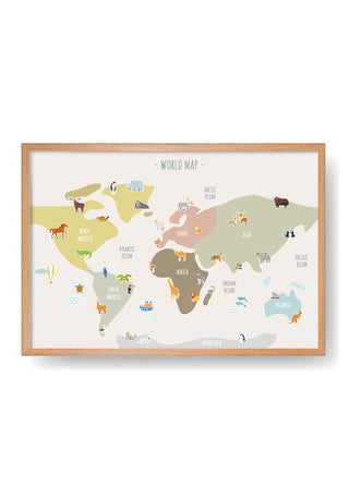 Poster della mappa del mondo