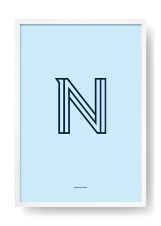 N. Design della lettera a colori