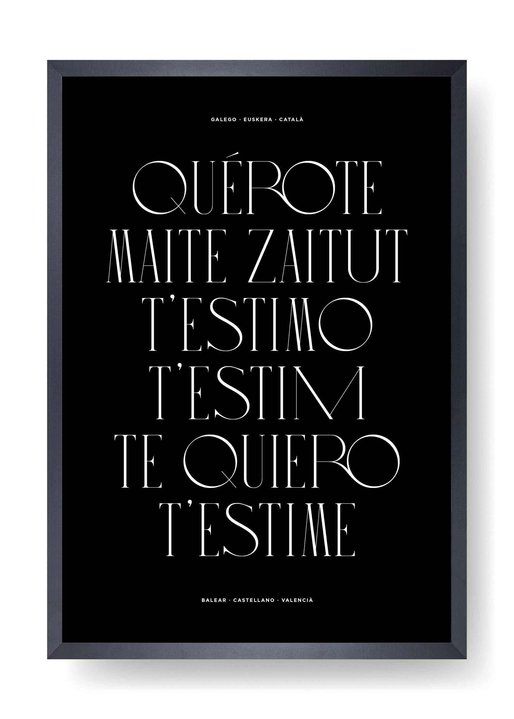 Póster Te Quiero (Black)