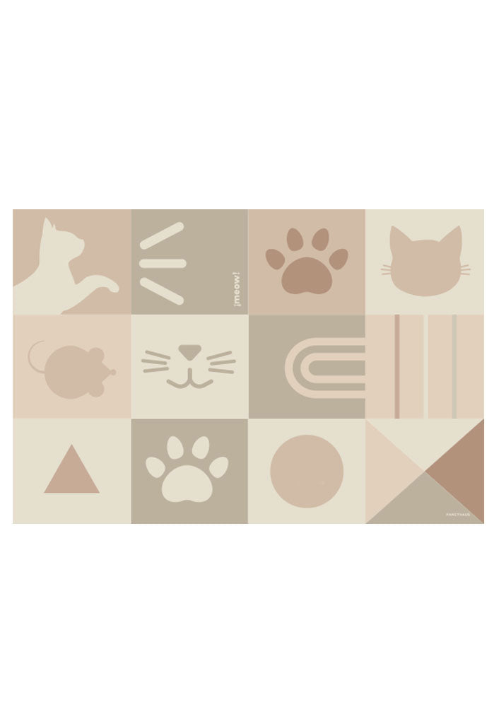 Meow Brown - Alfombrilla para gatos personalizada