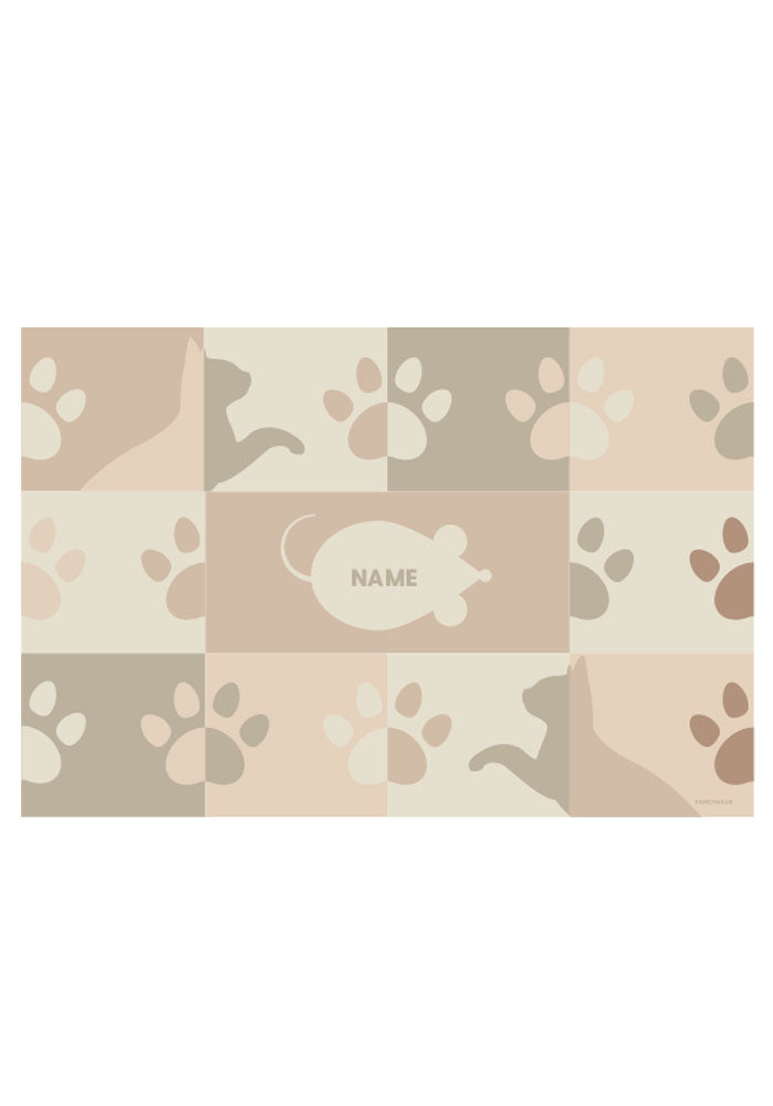 Paws Brown - Alfombrilla para gatos personalizada